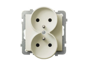 SONATA Gniazdo podwójne z uziemieniem ecru GP-2RRZ/m/27 OSPEL