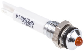 Lampka kontrolna do montażu panelowego 10.8 → 13.2V dc Pomarańczowy 6mm LED Chrom RS PRO