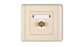 Flexi Gniazdo Pojedyncze Rca (Typu Cinch - Żółty, Pozłacane) Beżowy 1Fgrca-1