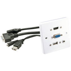 LINDY 60220 Adapter HDMI VGA USB Jack White Audio &amp; Video Adapter