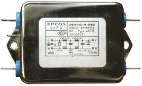 Filtr EMC 3A 1-fazowy 250 V AC/DC 50 → 60Hz 5,9 x 4 mH EPCOS Montaż w obudowie