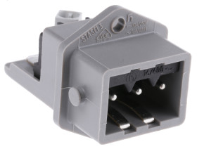 Wzmocnione złącze zasilania 16A Wtyczka, gniazdo 250 V, 400 V 3P Męski Hirschmann Szary Montaż na panelu