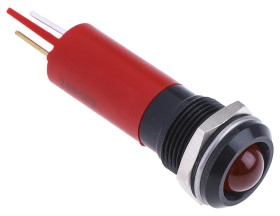 Lampka kontrolna do montażu panelowego 24V ac/dc, czerwona 12mm LED Końcówka lutownicza RS PRO