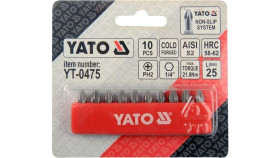 Groty Śrubokrętowe, Bit, Końcówk Ph2 25Mm Zestaw 10-Sztukowy