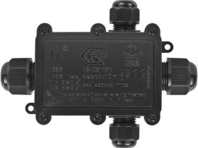 Prostokątna puszka instalacyjna IP68 4 wloty + złącze 4 torowe