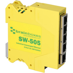 Brainboxes SW-505 Industrial Compact Ethernet 5 Port Switch DIN Rail Mountable