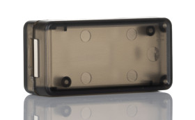 Obudowa ABS szerokość zew. 25 mm długość zew. 50 mm wys. zew. 15 mm Hammond IP54 Półprzezroczysty przydymiony