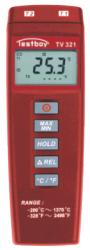 TESTBOY TV 321 Termometr cyfrowy 2-kanałowy, sondy typu K, zakres -200 ÷ +1 370st.C, HOLD, REL, TESTBOYTV321, WYPRZEDAŻ