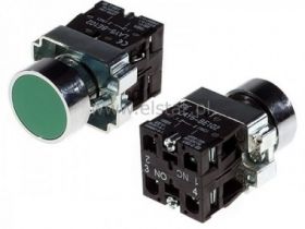 Przycisk chwilowy zielony; metal; BA35 ( NO + NC )