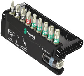 Zestaw końcówek do wkrętaka Sześciokątny, Phillips, Pozidriv, Torx l. elementów: 10 rozmiar: HEX 1/4, PH2, PZ1, PZ2,