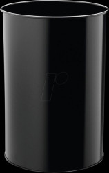 330301 Waste container, 30 l, metal, round, black