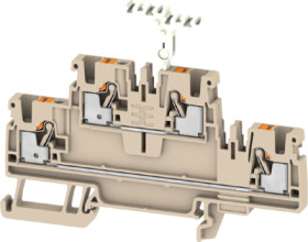 Multi level terminal block, push-in connection, 0.14-4.0 mm², 4 pole, 24 A, 8 kV, dark beige, 2581250000