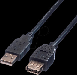 02.11.47 USB 2.0 cable, USB type-A connector to USB type-A port, 0.8 m.