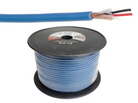 Przewód mikrofonowy 2C+ekran 6mm stereo NIEBIESKI (1mb)