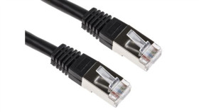 Kabel Kategorii 6, Czarny, Wtyk Rj45/Męski Rj45dł.: 1M, Mat. Koszulki: Pvc