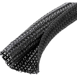 Quadrios 25CA478 Braided hose Black Polyester 16-17 mm Sold per metre