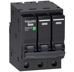 Wyłącznik nadprądowy MCB, 3-biegunowy, 63A, 415V, Schneider Electric, QO363V