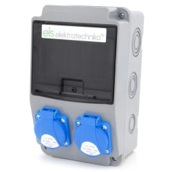 Rozdzielnica budowlana, ogrodowa 2*GS 230V, obudowa naścienna, okablowana, niewyposażona, okienko 6M, 6NO200