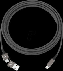 SPEEDY_L_BK Charging cable, USB-A/USB-C -> Lightning, black