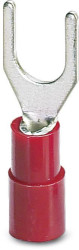 Phoenix Contact 3240036 Złącze widełkowe 0.50 mm² 1.50 mm² Średnica otworu=6.5 mm z częściową izolacją czerwony 100 szt.