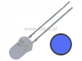 LED 5mm niebieska 2180mcd przezro. czubek mat.mig