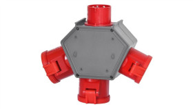 Rozdzielnica Polybox - Wtyk Odbornikowy 32A 5P, Gniazda 2X16a 5P, 32A 5P