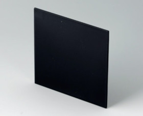 Front plate, PPO, (W x H) 90.7 x 90.7 mm, black, B6134221