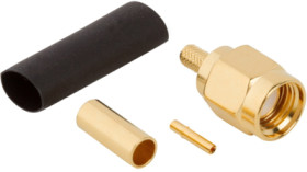 SMA plug 50 Ω, RG-174, RG-188, RG-316, LMR-100A, Belden 7805A, RG-174LL, solder connection, straight, 132114RP