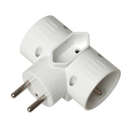 Rozgałęziacz wtyczkowy 2x 2P+Z +1xEURO biały AE-RU0121-00