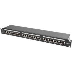 Patch panel RACK 19 kat.6 24p FTP 1U czarny LANBERG