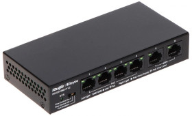 Switch PoE RG-ES106D-P-V2 6xFE 4xPoE 2xUplink