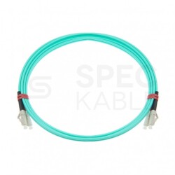 Patchcord światłowodowy FO MM LC/UPC-LC/UPC duplex 50/125 OM3 2.8mm bezhalogenowy LSOH aqua 2m PFOT