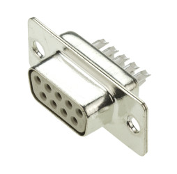 Złącze D-Sub 9-pinowe Żeński Proste Montaż na panelu raster 2.74mm Złoto na palladzie na niklu