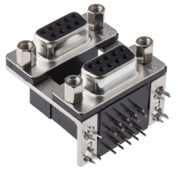 Złącze D-Sub 9-pinowe Żeński Kąt Proste Przewlekany raster 2.77mm Złoto na niklu