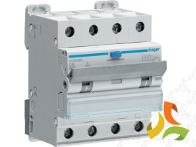 Wyłącznik różnicowoprądowy z członem nadprądowym C 16A 3P+N 6kA 30mA typ A ADM466C HAGER