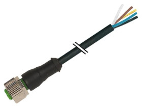 Złącze okrągłe M12 żeńskie proste z wolnym końcem przewodów 12pin 7000-19041-7050300