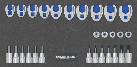 8164 3093 Bit Sockets / Crow Foot Sp. 10mm (3/8"), 28-piece