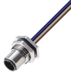 RSH 5/0,5 M, złącze M12 męskie, 5 stykowe, żeńskie, przykręcane nakrętką PG9 od frontu, wyprowadzone przewody 0,5m, LUMBERG, 738
