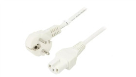 Sn327-3/07/2Wh Kabel Cee 7/7 (E/F) Wtyk Kątowy, Iec C15 Żeński Pvc 2M Biały