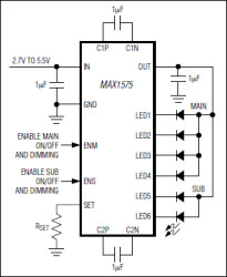 White LED 1x/1.5x Charge Pump for Main and Sub-Displays