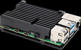 Housing for Raspberry Pi 4, aluminium, black