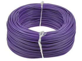 Przewód; montażowy; H07V-K (LgY); 1 żyła; linka; Cu; 1,50mm2; fioletowy; PVC; -40...+70°C; 450/750V; zwój 100m; Texsim; RoHS; 3,