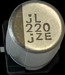 EMZE6R3ARA221MF90G SMD electrolytic capacitor, 220µF, 6.3V, 105°C, 8000h