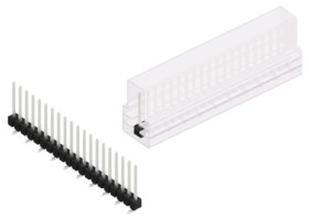 Pin header, 20 pole, pitch 2.54 mm, angled, black, 10047848