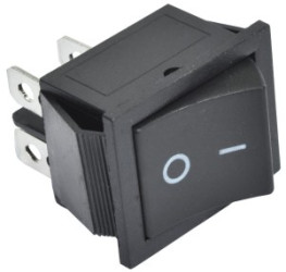 Przełącznik kołyskowy KCD4 chwilowy czarny (on)-off