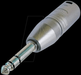 NA3MP Neutrik XLR plug adapter, 6.35 mm jack plug stereo