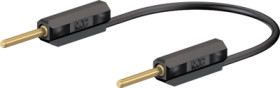 Measuring lead with (1 mm plug, rigid, straight) to (1 mm plug, rigid, straight), 300 mm, black, PVC, 0.127 mm², 28.0026-03021