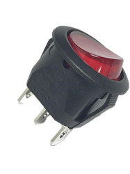 Przełącznik kołyskowy Wł.-wył. podświetlany 15A SPST Czerwony IP20 Okrągły RS PRO