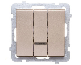 SONATA Łącznik potrójny z podświetleniem szampański złoty ŁP-13RS/m/39