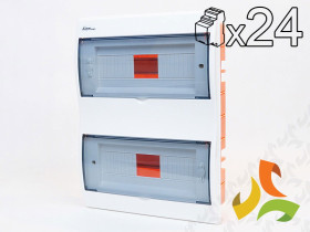 Rozdzielnica podtynkowa 24 modułowa 2x12M drzwi transparentne IP40 RP-24 Fala (N+PE) ELEKTRO-PLAST